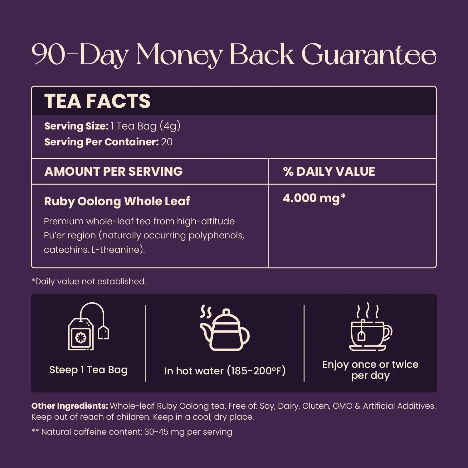 Organic Honey Scented Oolong Tea Bags